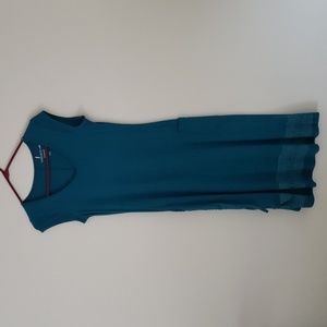 Blue capped sleeve dress. XS